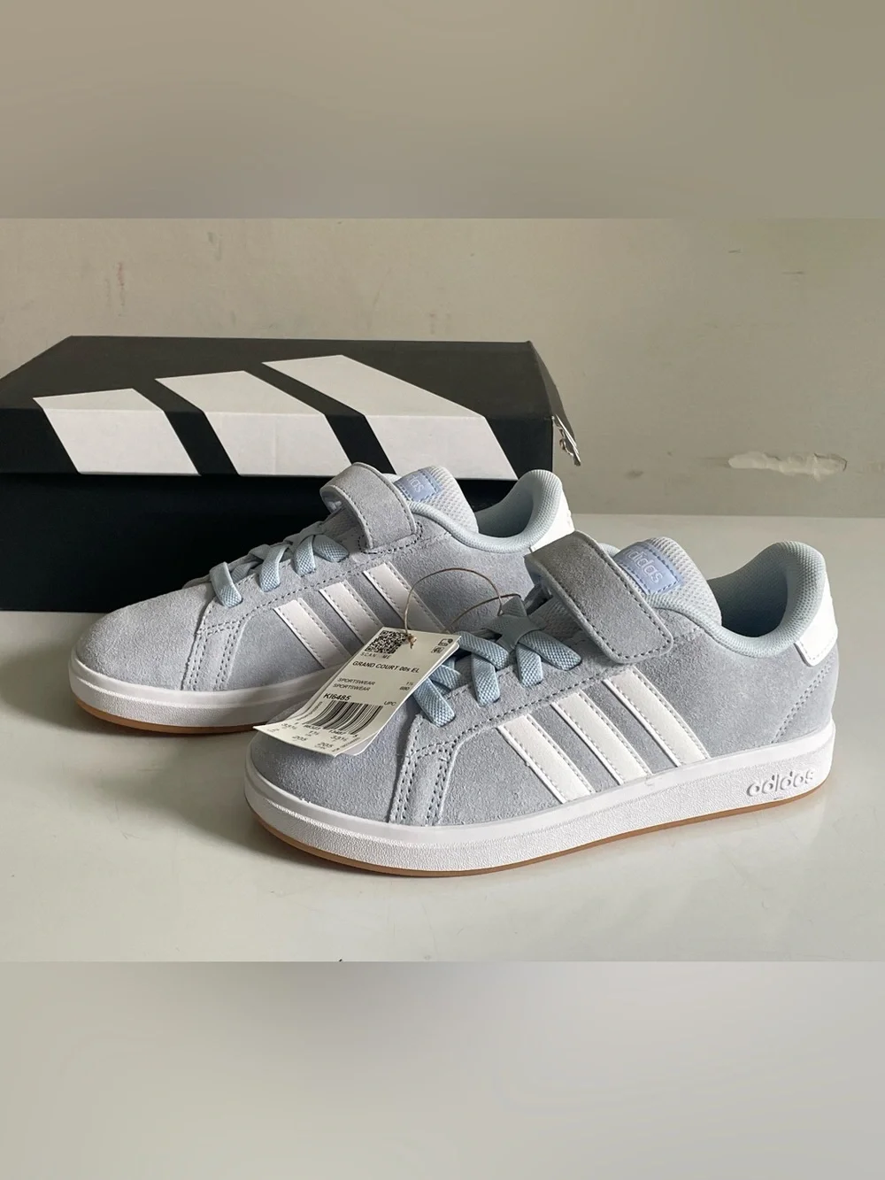 Adidas Grand Court 00s Youth 2 Sneakers Light Blue Suede New